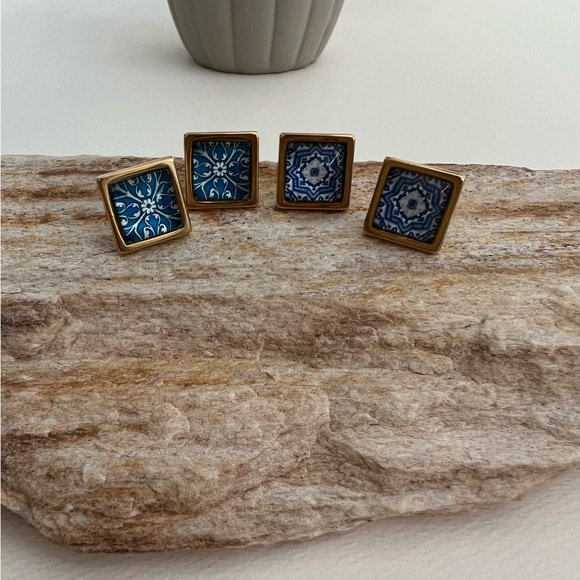 Elegant Boho Stud Earrings -Gold Trendy Stud Earrings- Stylish Stud Earring Set - Picture 6 of 15